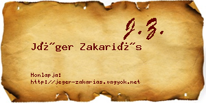 Jéger Zakariás névjegykártya